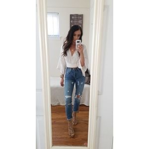 Levi's 501 distressed denim